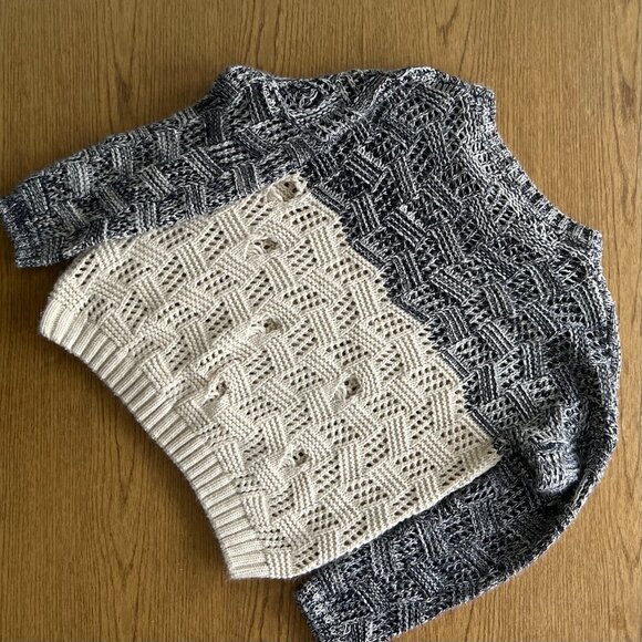 Double Zero Grey/White Color Block Knit Sweater Size L - Picture 10 of 10